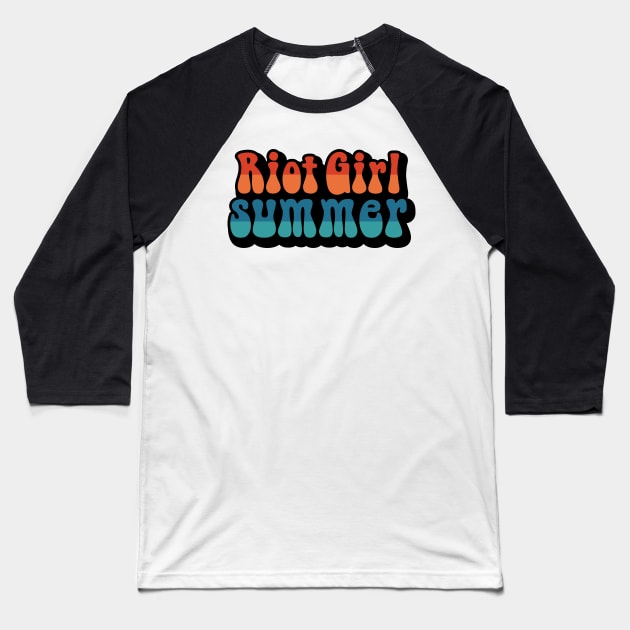 Riot Girl Summer Baseball T-Shirt by Zap Studios